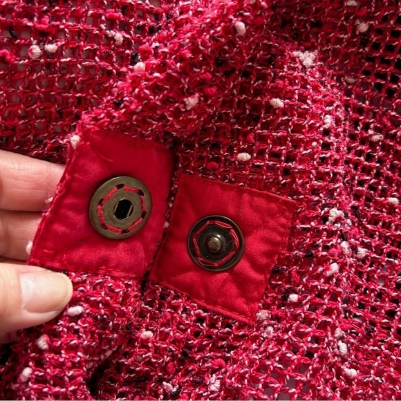 BLAIR Women’s Net Crochet Top Large Red See Through Boho Cover Up Beach Vacation - Picture 13 of 13